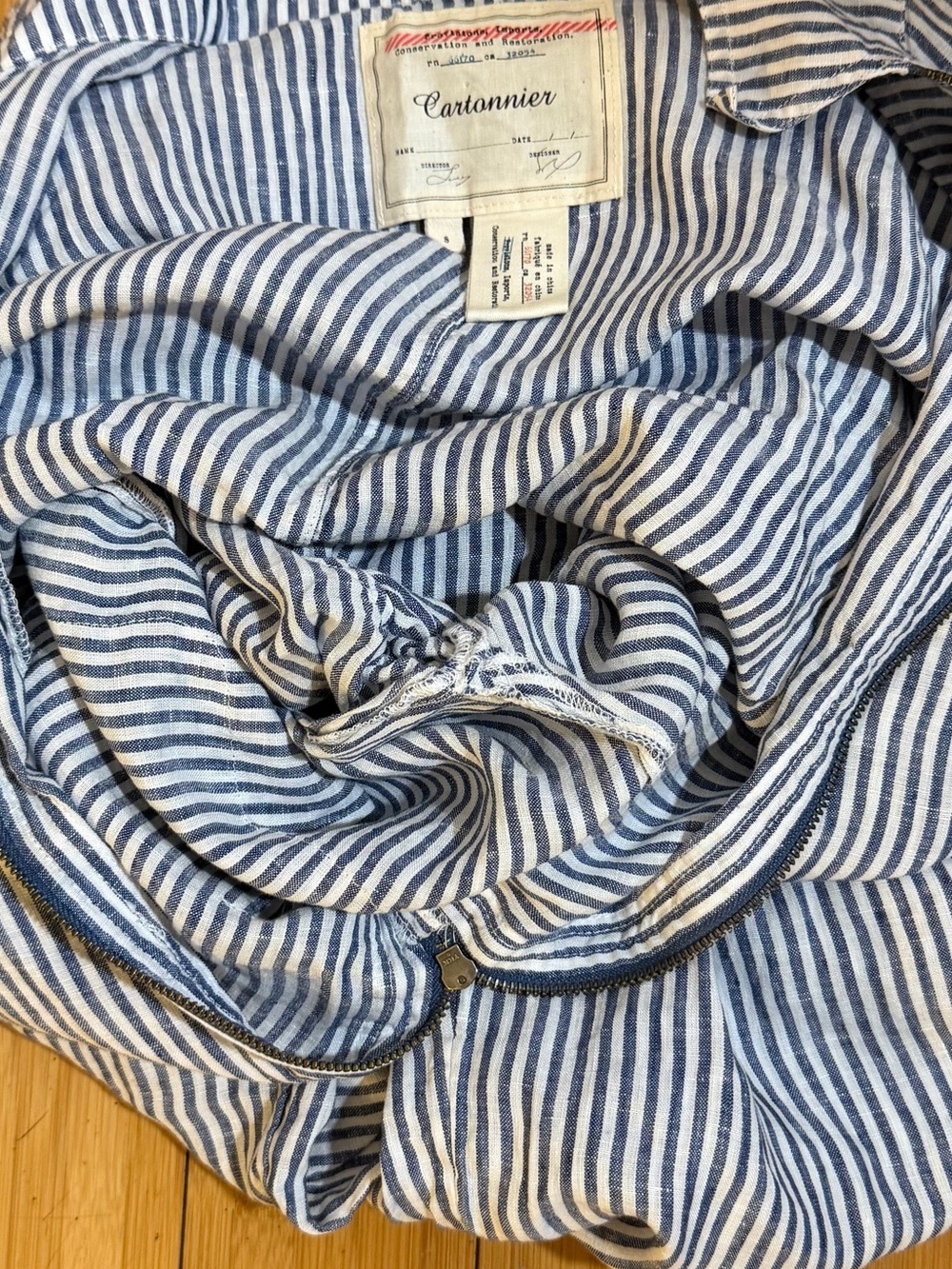 NWOT Anthropologie Cartonnier Linen Railroad Jumpsuit Size S - Picture 5 of 15